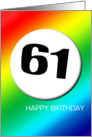 Rainbow birthday - 61 card