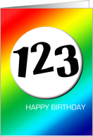Rainbow birthday - 123 card