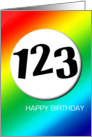 Rainbow birthday - 123 card