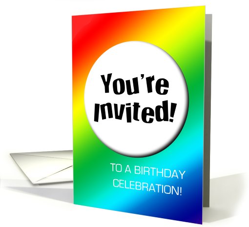 Rainbow birthday - You're Invited card (428093)