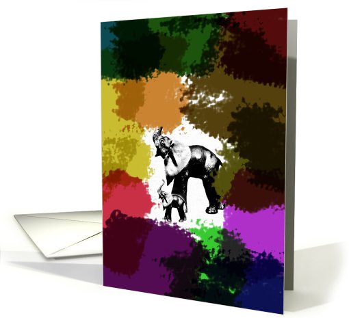 elephant blank note card (665625)