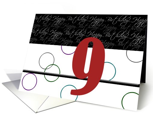 Happy 9th Birthday card (678862)