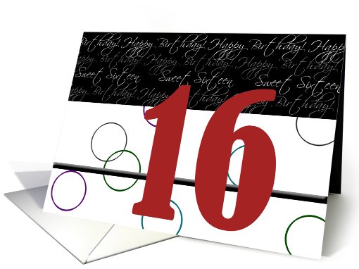 Happy 16th Birthday card (680316)