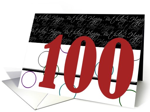 Happy 100th Birthday card (680644)