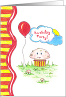 Clown Mushroom Birthday Invitation card