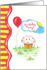Clown Mushroom Birthday Invitation card