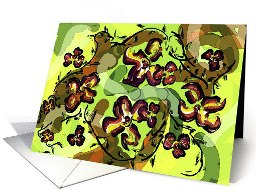 Camouflage Flowers card (200686)