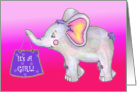 It’s A Girl! Cute Baby Elephant. card