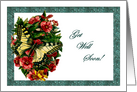Swallowtail Rose Get Well Card