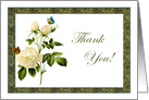 White Rose Thank You Card
