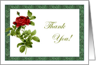 Marble Red Rose Thank You Card