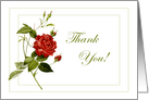 Red Rose Thank You Card