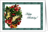 Swallowtail Rose Birthday Card