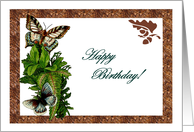 Brown Tiger Fern Birthday Card
