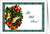 Swallowtail Rose Get Well Card