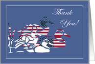 Patriotic Mallard Ducks Thank You Card