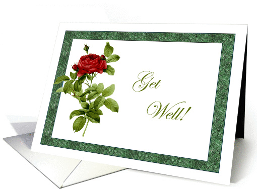 Marble Red Rose Get Well card (898466)