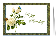 White Rose Birthday Card