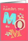 to a number one mom, happy mother’s day, letters and flowers, pink card