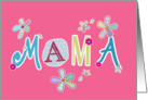 Mama, happy mother’s day in Dutch, letters and flowers, pink card