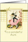 happy Easter to my wonderful aunt, vintage bunny, ribbon effect card