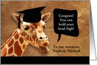 Congrats on graduating, customizable card, smiling giraffe card