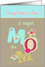 to my sister in law, happy mother’s day, bright letters & florals card