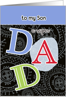 Happy Father’s day to my son, paisley ornaments card
