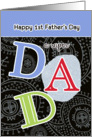Happy First Father’s day, paisley ornaments card