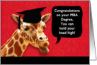 Congratulations on your MBA Degree, smiling giraffe card