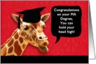 Congratulations on your MA Degree, smiling giraffe card