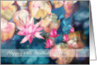 Happy 44th Birthday, Mom, watercolor painting, water lillies card