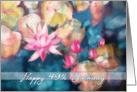 Happy 49th Birthday, watercolor painting, water lillies card