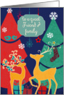 Merry Christmas to a great friend and family, retro Christmas card