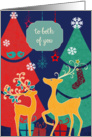 to both of you, retro Christmas card, reindeer card