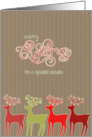 Merry Christmas to my cousin, reindeers, kraft paper effect card