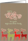 Merry Christmas to single mom and her family, reindeers card