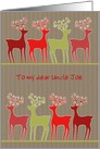 Customizable Christmas card, reindeer, kraft paper effect card