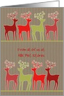 Customizable Business Christmas card, reindeer, kraft paper effect card