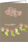 Merry Christmas to my neighbor, stockings, Kraft paper effect card