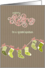 Merry Christmas to my godson, stockings, Kraft paper effect card