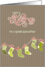 Merry Christmas to my godmother, stockings, Kraft paper effect card