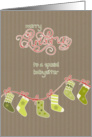 Merry Christmas to my babysitter, stockings, kraft paper effect card