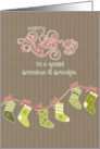Merry Christmas to my Grandparents, stockings, kraft paper effect card