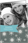 Customizable contemporary Christmas photo card, snowflakes card