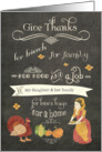 Happy Thanksgiving to my daughter and her family, chalkboard effect card