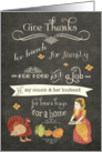 Happy Thanksgiving to my cousin and her husband, chalkboard effect card