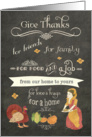 Happy Thanksgiving from our home to yours, chalkboard effect card