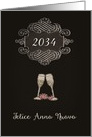 Year Customizable, Happy New Year in Italian, chalkboard effect, card