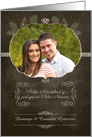 Spanish Customizable Christmas Photo Card, chalkboard effect card